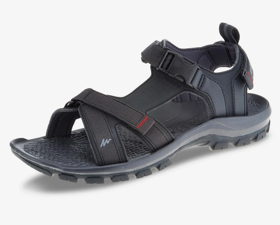 Men's Black Rugged Outdoor Adventure Sandals - Waterproof Hiking Footwear